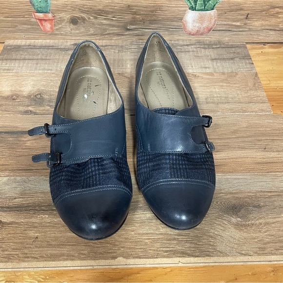 Natrualizer No 5 women’s navy leather loafers monk strap size 8.5 academia - Picture 2 of 7